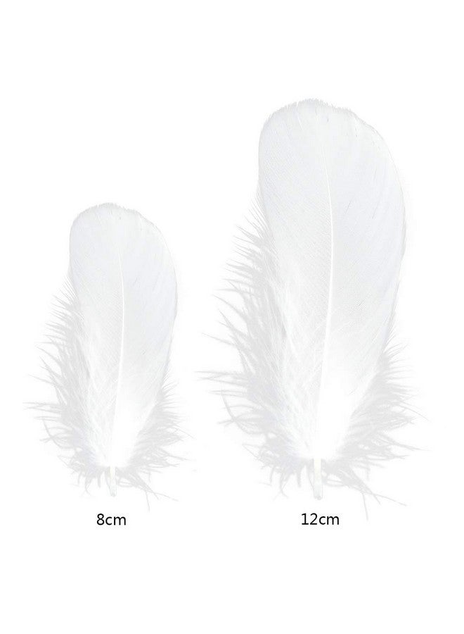 obmwang 100 Pieces 8-12Cm Natural Goose Feathers For Diy Craft Wedding Party Home Decorations, White - Image 2