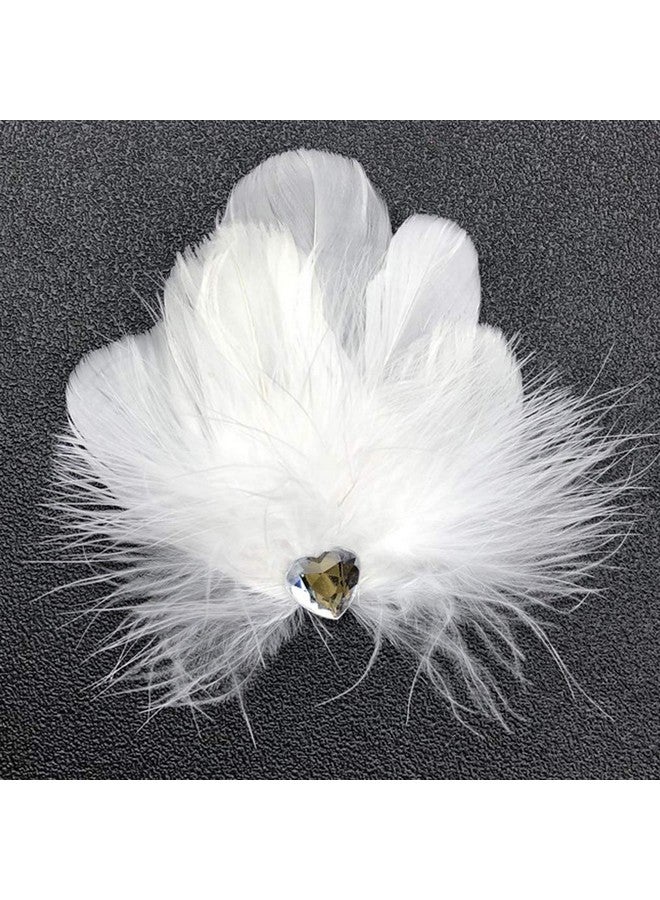 obmwang 100 Pieces 8-12Cm Natural Goose Feathers For Diy Craft Wedding Party Home Decorations, White - Image 5