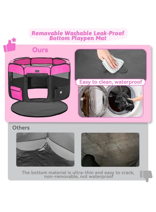 بتس فيت حظيرة لعب الكلاب من PETSFIT، حظيرة لعب للكلاب بقطر 36 بوصة للاستخدام الداخلي/الخارجي، حظيرة لعب للحيوانات الأليفة للقطط والجراء والحيوانات الصغيرة - غطاء علوي شبكي قابل للإزالة بسحاب وقاعدة مانعة للتسرب (36 بوصة × 36 بوصة × 21 بوصة ارتفاع) - Image 2