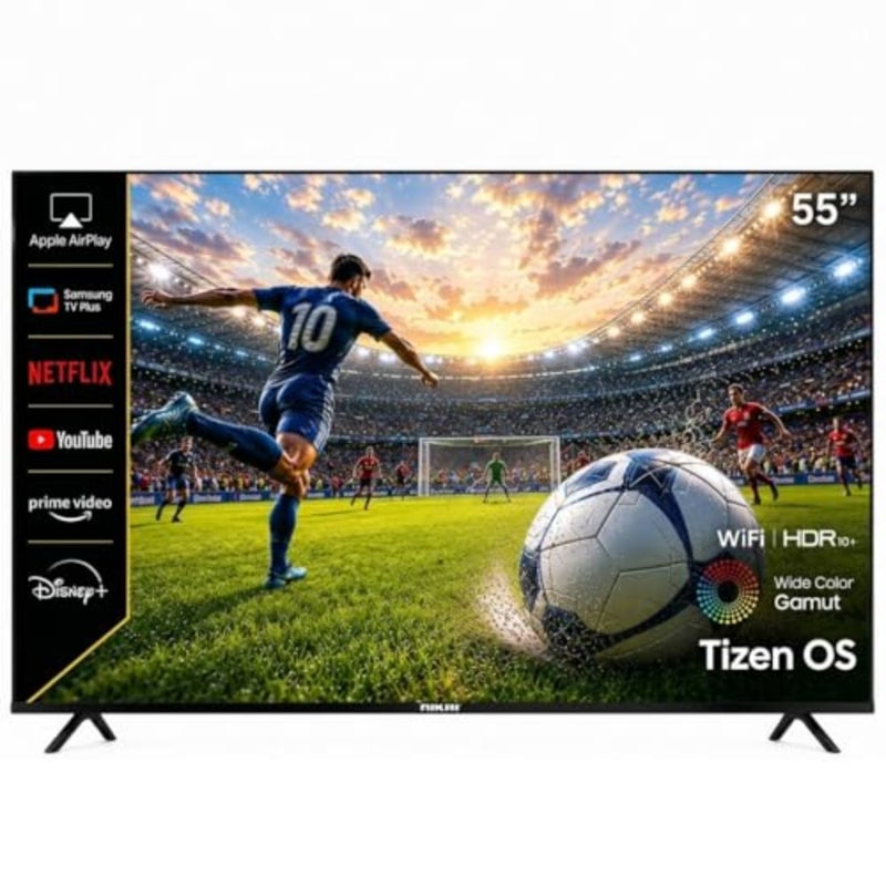 55 Inch 4K UHD Smart TV with Tizen OS Ultra HD LED Television HDR10 Built-in WiFi and Voice Control Bluetooth 2.1 + EDR 3840x2160, 3 HDMI and 2 USB - 55QTZN4KSLED - Image 1