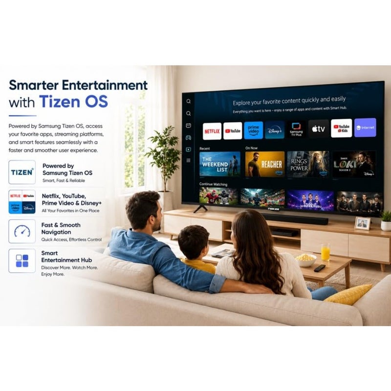55 Inch 4K UHD Smart TV with Tizen OS Ultra HD LED Television HDR10 Built-in WiFi and Voice Control Bluetooth 2.1 + EDR 3840x2160, 3 HDMI and 2 USB - 55QTZN4KSLED - Image 2