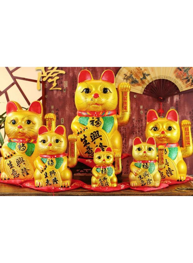 Jingke 11"Lucky Waving Cat,Japanese Porcelain Lucky Cat,New Store Home Furnishing Openingornaments Shaking Hands Ceramic Electric Lucky Cat  013 - Image 5