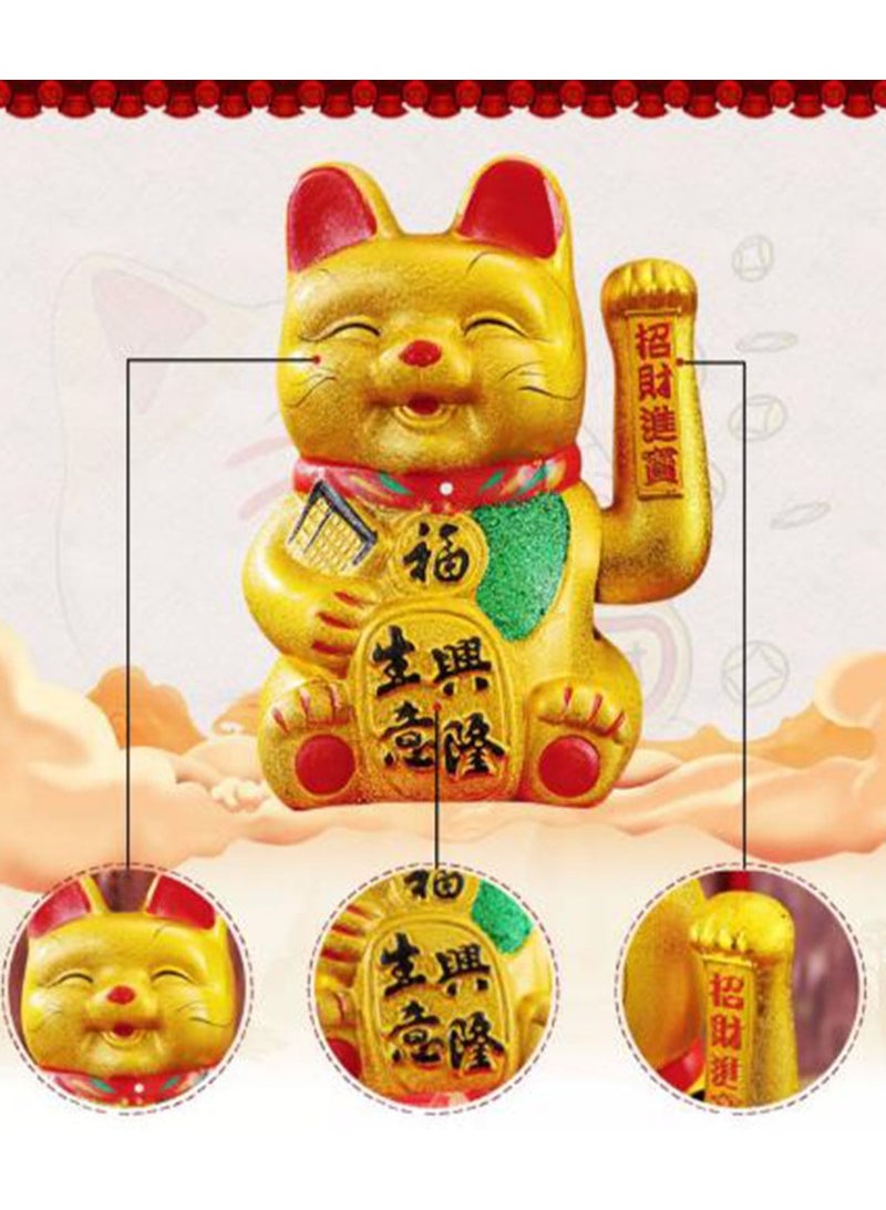 Jingke 11"Lucky Waving Cat,Japanese Porcelain Lucky Cat,New Store Home Furnishing Openingornaments Shaking Hands Ceramic Electric Lucky Cat  013 - Image 3