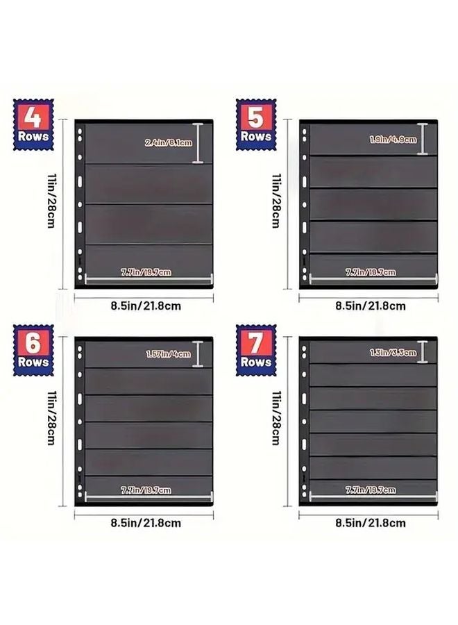 12PCS Stamp Collector Album Double Sided Display For Photos Stamps Postcards - Image 4