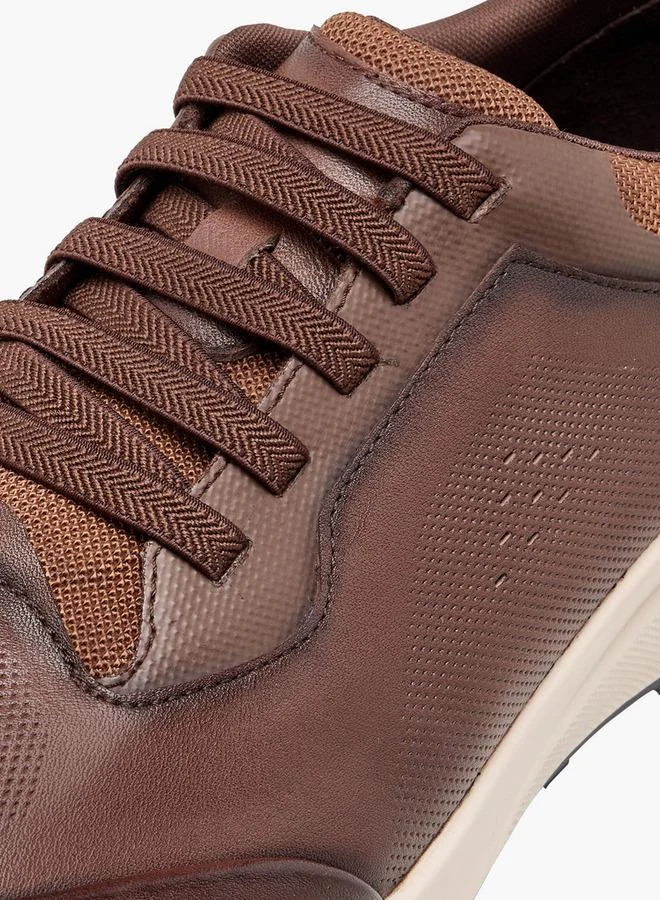 Duchini BROWN Men Perforated Genuine Leather Sneakers for Men | Best Price UAE