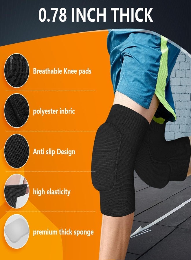 RYBTB Volleyball Knee Pads for Dancers, RYBTB Soft Breathable Knee Pads for Men Women Kids Knees Protective, Knee Brace for Volleyball Football Dance Yoga Tennis Running Cycling Workout Climbing (Black_02 - Image 3