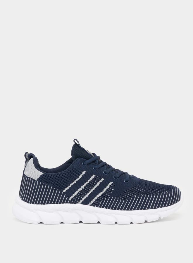Styli Textured Gripped Sole Lace Up Sneakers  - Image 1