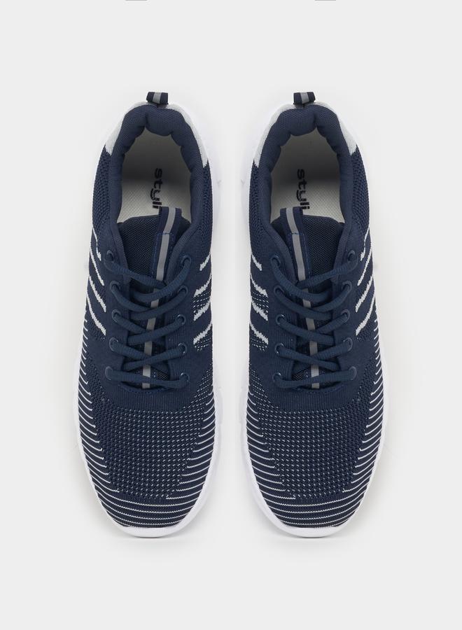 Styli Textured Gripped Sole Lace Up Sneakers  - Image 5