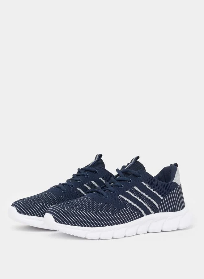 Styli  Textured Gripped Sole Lace Up Sneakers for Men | Best Price UAE