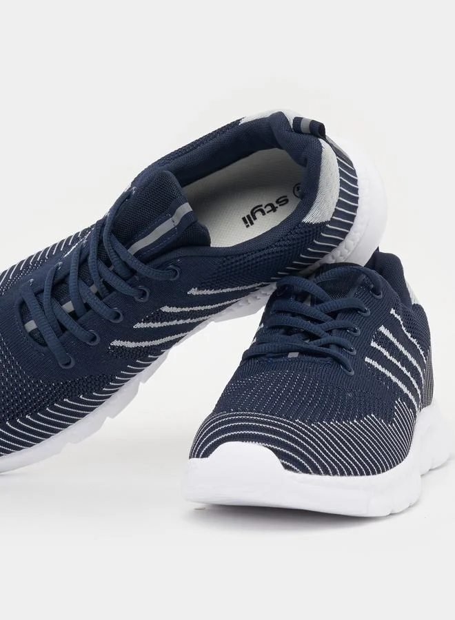 Styli  Textured Gripped Sole Lace Up Sneakers for Men | Best Price UAE