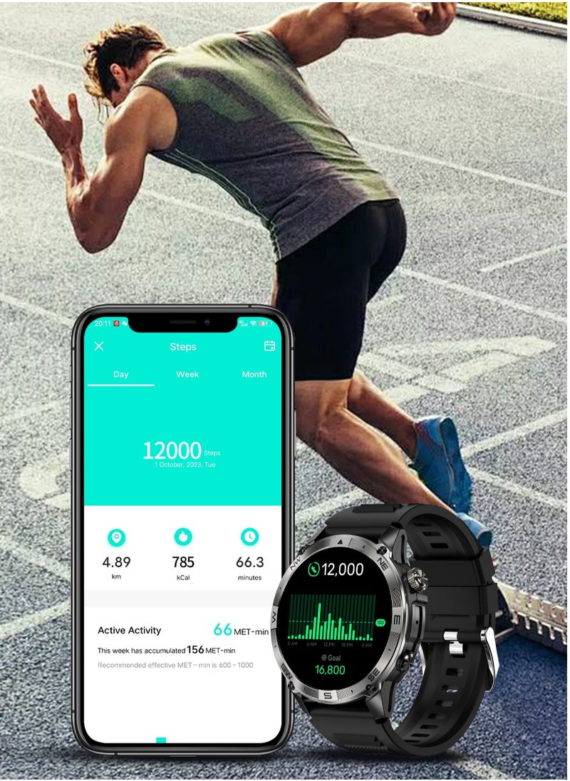 DOSCHER Smart Watch 1.43'' AMOLED Smart Watches for Men with 530 mAh Bluetooth Make/Answer Calls Fitness Modes and Sleep Modes Multi-app Message Reminder Multi Language  - Image 5