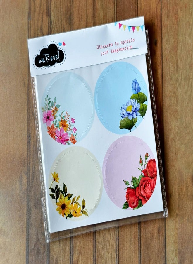 weRevel Floral Theme Note Stickers, 40 Pieces, 2 inc, Round, 4 Unique Designs - Image 5