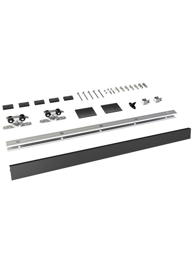 JUBEST 6FT Barn Door Sliding Hardware Track Kit, Aluminium Alloy Box Rail Hardware for Classic Modern Interior Single Wooden Door,Black - Image 1