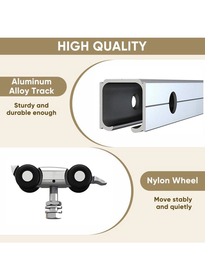 JUBEST 6FT Barn Door Sliding Hardware Track Kit, Aluminium Alloy Box Rail Hardware for Classic Modern Interior Single Wooden Door,Black - Image 4