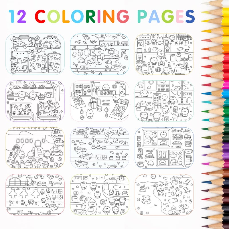 CUPKIN My First Trip Sticker + Coloring Book (500+ Stickers & 12 Scenes) by Cupkin, Side by Side Activity Book Design, Fun Toddler Travel Essential Sticker Books for Kids 2-4, Great for Older Boys & Girls - Image 5