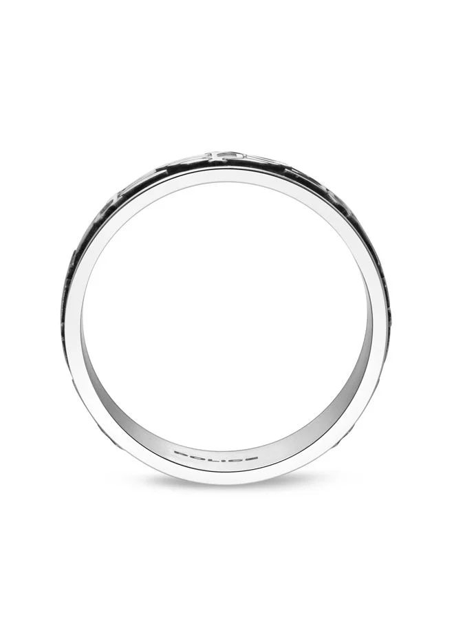 بوليس Slash Finger Ring for Men Stainless Steel with Black Enamel