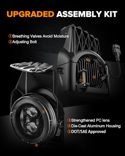 4X4FLSTC New Version LED Fog Lights Assembly Compatible with 2003-2006 GMC Sierra 1500/2500/3500 & 2007 Sierra Classic Models OEM Direct Replacement Round Fog Lamps Bumper Driving lights Black 1 Pair - Image 5