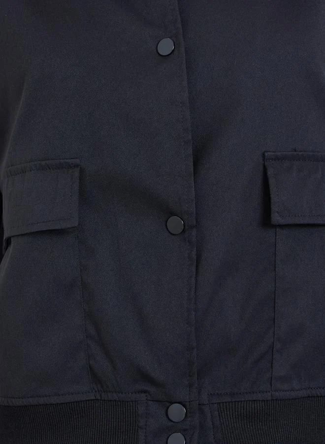 Styli Regular Fit Regular Length Plain Bomber Jacket