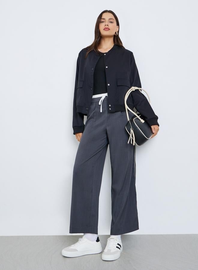 ستايلي جاكيت بومبر سادة بقصة عادية - Image 2