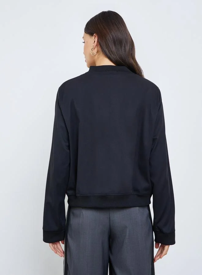 Styli Regular Fit Regular Length Plain Bomber Jacket