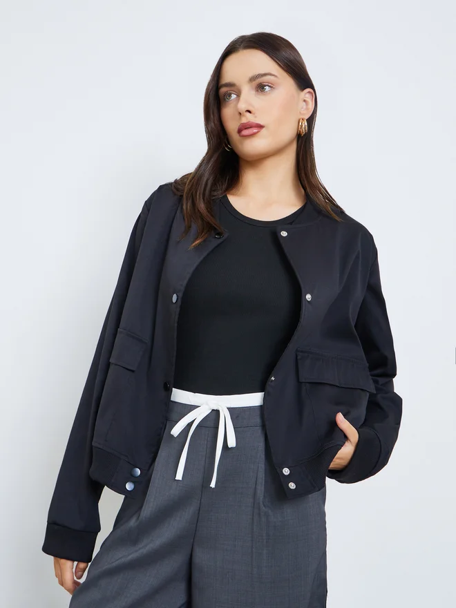 Styli Regular Fit Regular Length Plain Bomber Jacket