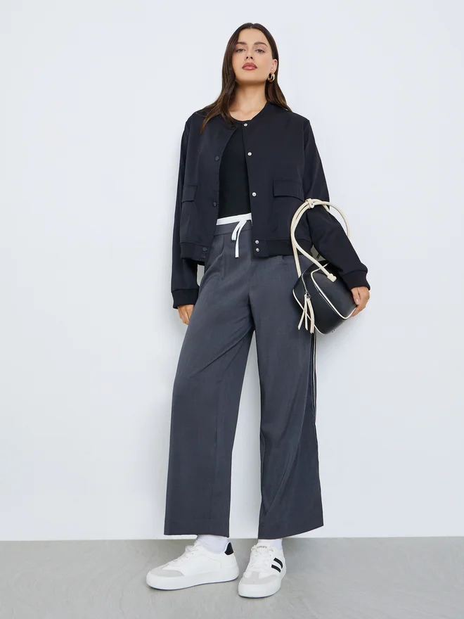Styli Regular Fit Regular Length Plain Bomber Jacket