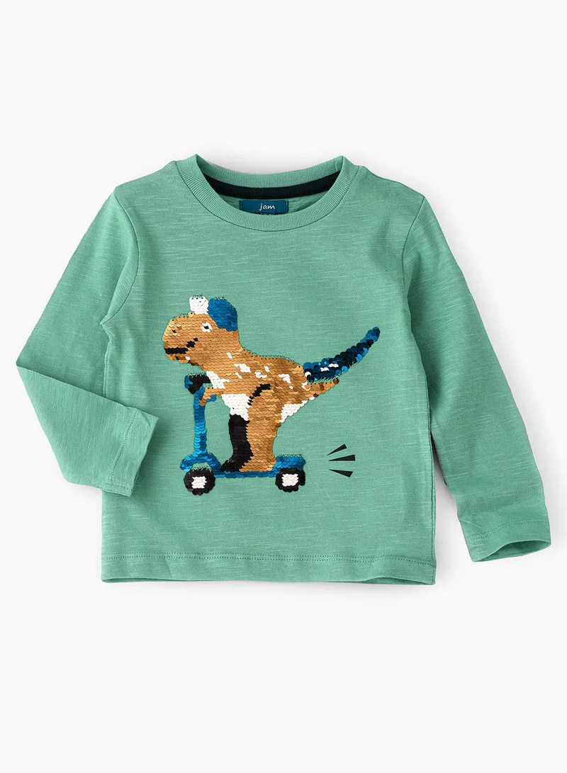جام Knit full sleeve  t-shirt with sequins work at front