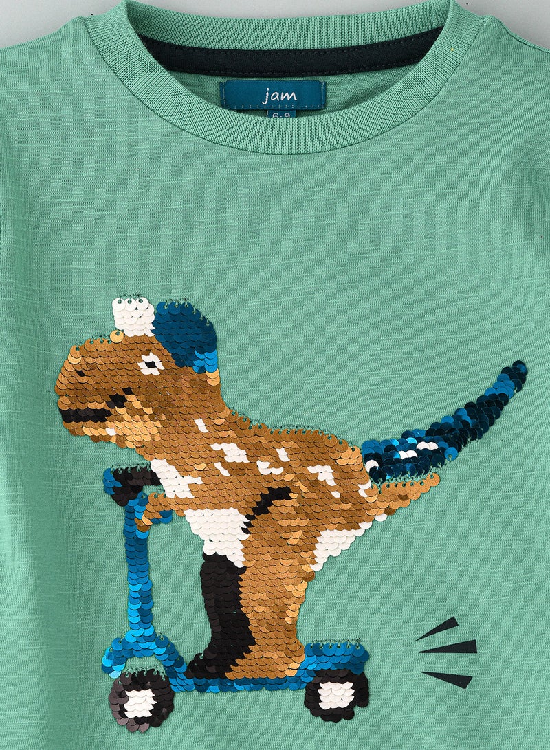 JAM Knit full sleeve  t-shirt with sequins work at front - Image 3