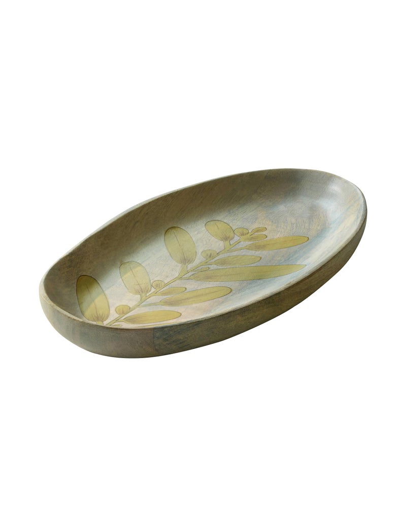 EllementryWisteria Yellow Platter - Large| Elegant Serving Platter with Wooden Board for Home & Dining | Stylish Serveware for Snacks, Appetizers, Fruits, and Desserts - Image 2