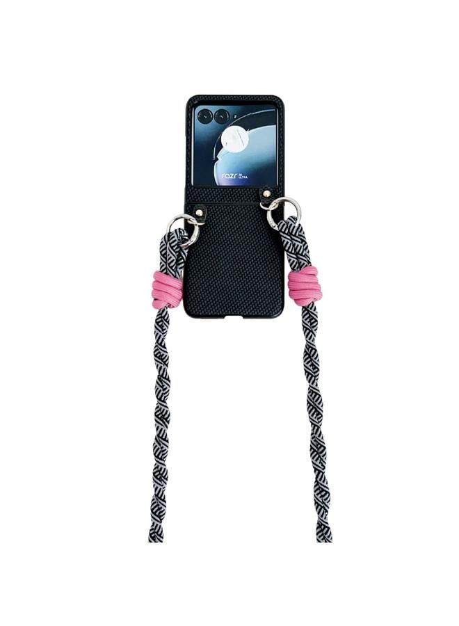 The Bros Case For Motorola Razr 40 Ultra Woven Texture Phone Case With Lanyard