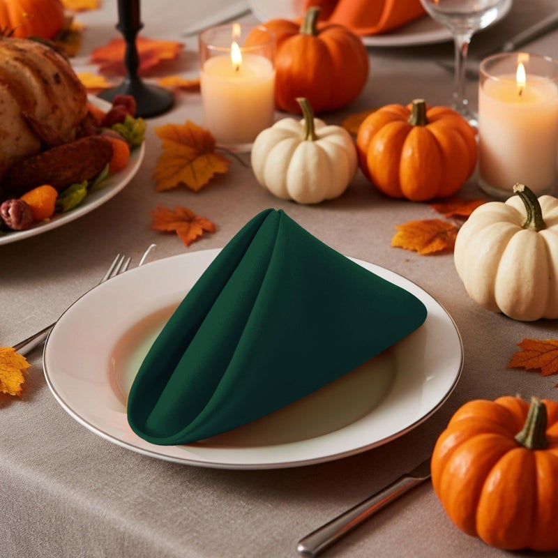 Utopia Home [24 Pack, Hunter Green] Cloth Napkins 17x17 Inches, 100% Polyester Hemmed Edges, Washable and Reusable Ideal for Parties, Weddings and Dinners - Image 5