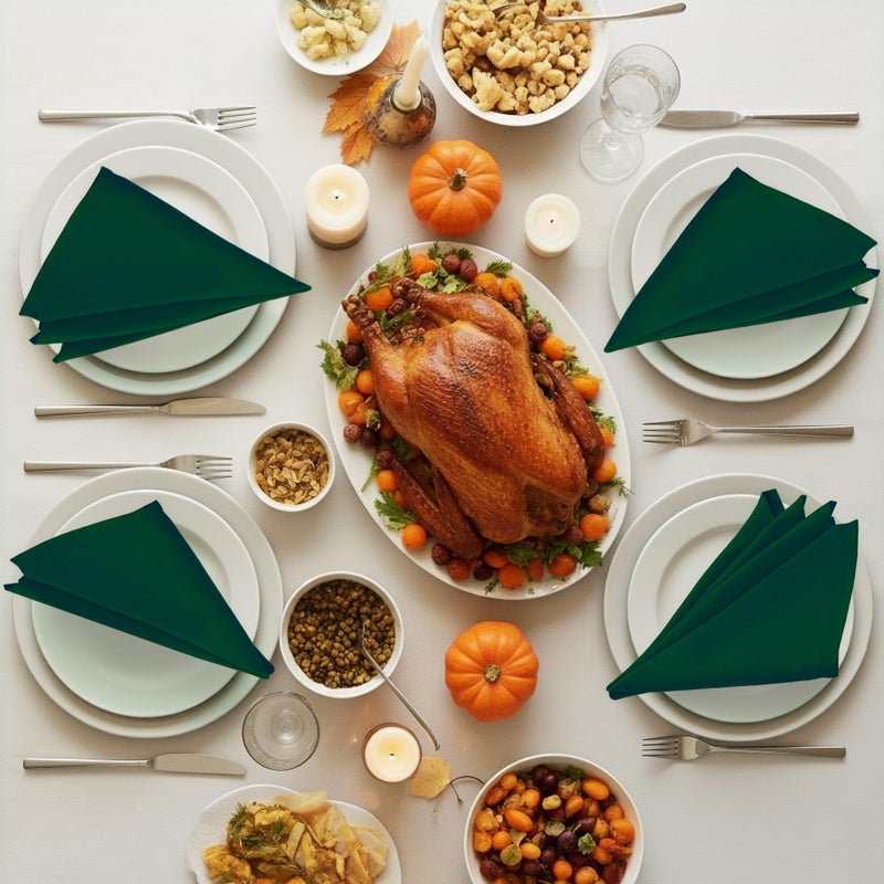Utopia Home [24 Pack, Hunter Green] Cloth Napkins 17x17 Inches, 100% Polyester Hemmed Edges, Washable and Reusable Ideal for Parties, Weddings and Dinners - Image 2