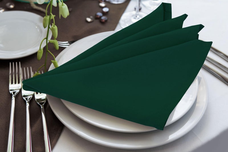 Utopia Home [24 Pack, Hunter Green] Cloth Napkins 17x17 Inches, 100% Polyester Hemmed Edges, Washable and Reusable Ideal for Parties, Weddings and Dinners - Image 4