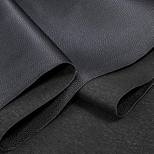 TORRAMI Soft Synthetic PU Fabric Material Faux Leather Sheets 1 Yards 54" x 36", 0.95mm Thick for Upholstery, DIY Crafts, Pebbled Pattern Black - Image 3