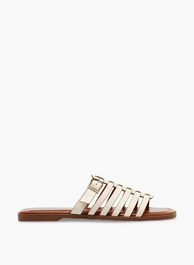 Women Slip-On Buckle Accent Sandals