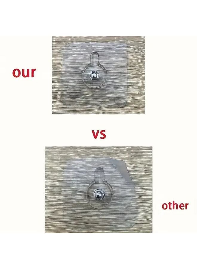 Transparent 12pcs Heavy Duty Screw Hooks Drill Free No Mark Wall Stickers - Image 5