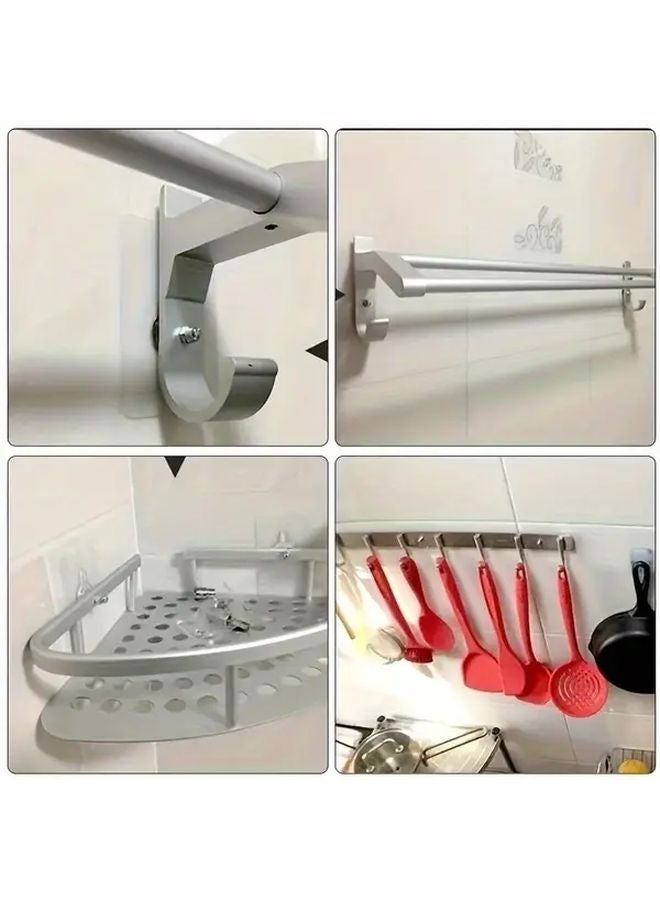 Transparent 12pcs Heavy Duty Screw Hooks Drill Free No Mark Wall Stickers - Image 4