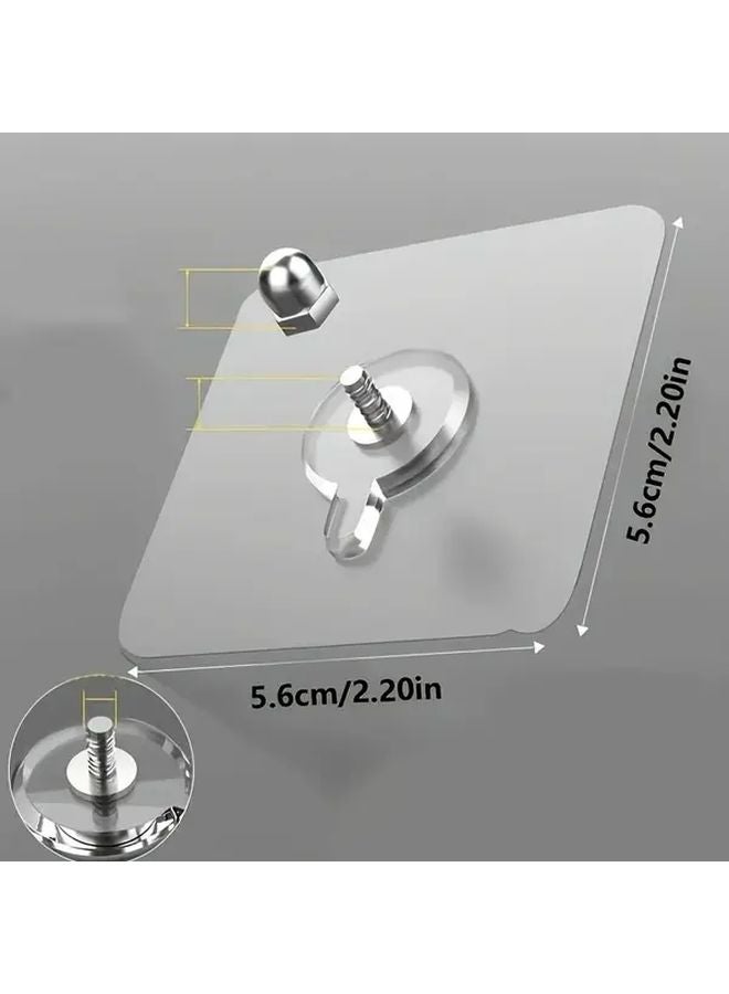 Transparent 12pcs Heavy Duty Screw Hooks Drill Free No Mark Wall Stickers - Image 3