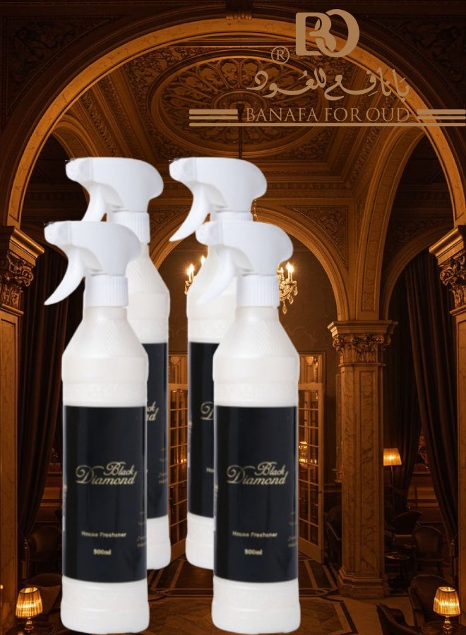 Banafa 4 Pieces Black Diamond Air Freshener 500ML - Image 1