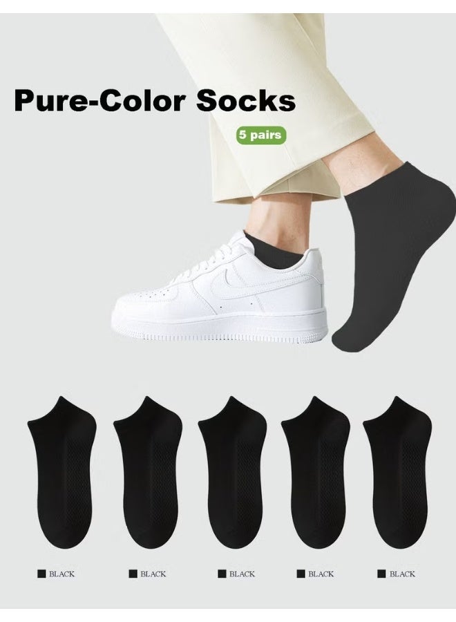 Men's Breathable Mesh Cotton Ankle Socks - 5 Pairs, Lightweight and Comfortable for Spring, Summer, and Fall - Image 2