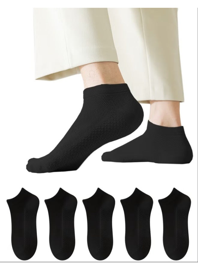 Men's Breathable Mesh Cotton Ankle Socks - 5 Pairs, Lightweight and Comfortable for Spring, Summer, and Fall - Image 1