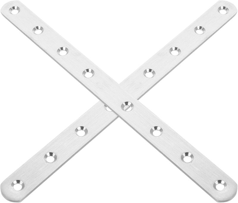 Garneck 2pcs Stainless Steel Flat Connecting Plates Metal Mounting Brackets Heavy-Duty Steel Brackets for Wood Countertop Joint Connectors and Structural Support in Construction and DIY - Image 1