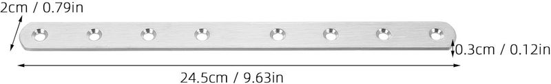 Garneck 2pcs Stainless Steel Flat Connecting Plates Metal Mounting Brackets Heavy-Duty Steel Brackets for Wood Countertop Joint Connectors and Structural Support in Construction and DIY - Image 2