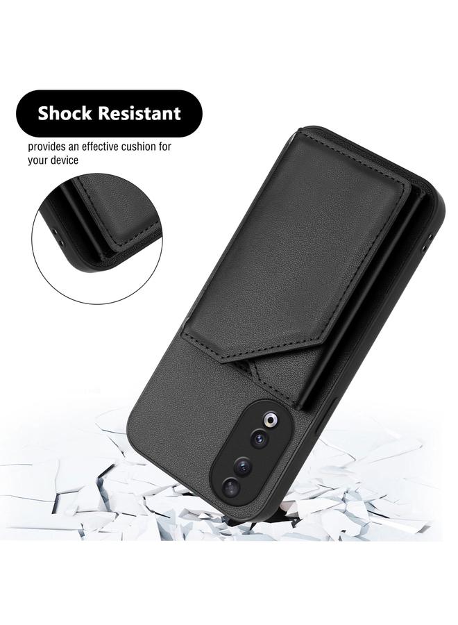 اس-توب جراب لهاتف Honor 90 Skin Feel مع أربع فتحات للبطاقات وحزام معصم - Image 3