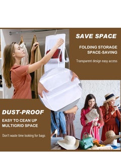 Excefore 3 Pack Hanging Handbag Purse Organizer, Closet Space Saving Organizers, 8 Pockets with Metal Hooks Purse Hanger, Suitable for Closet Foldable Shelf Bag Storage Holder (White)  - Image 4