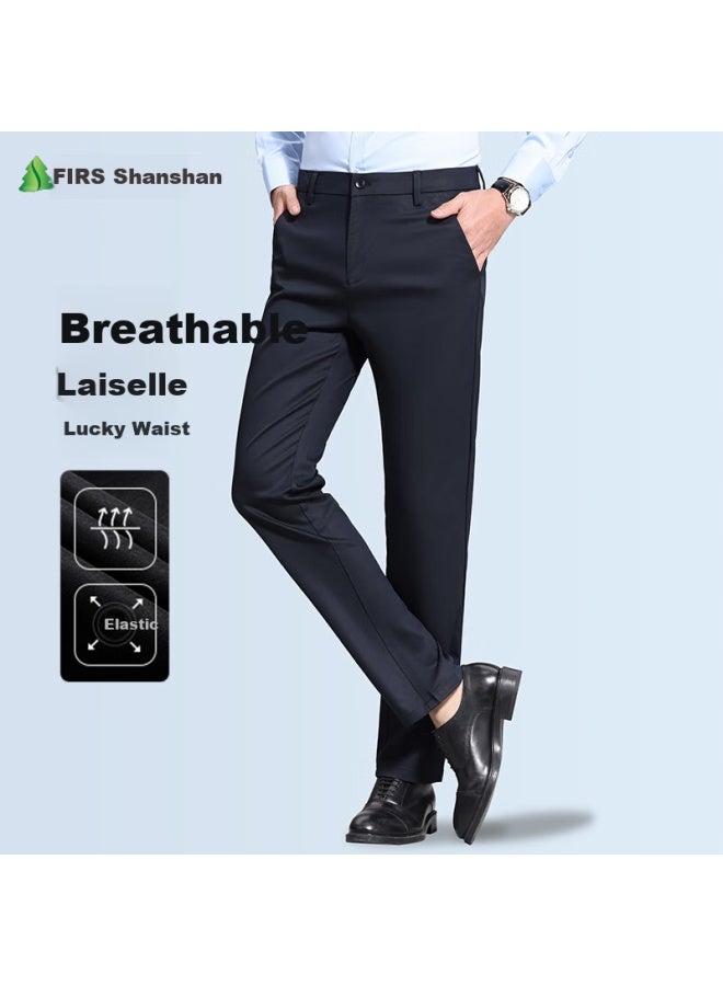 Firs Men'S Casual Pants Spring Summer Ice Silk Slim Fit Business Western Pants Straight Work Pants - Image 2