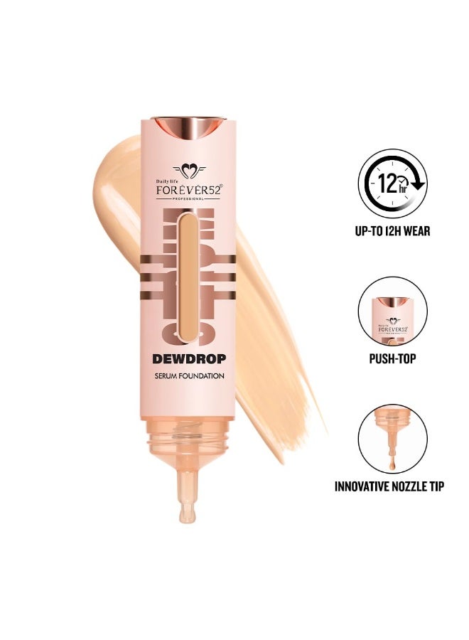 Daily Life Forever52 Dewdrop Serum Hydrating Foundation with Hyaluronic Acid & Kiwi Extract | Lightweight Serum Texture | Satin Finish | 12H Wear (Medium Neutral-04, 15ml) - Image 3