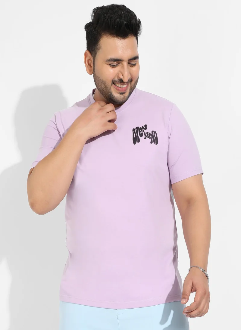 انستافاب بلس تي شيرت أرجواني أساسي للرجال ذو قصة عادية