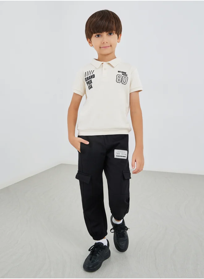 ستايلي Styli Mid Rise Cargo Pocket Cuffed Joggers