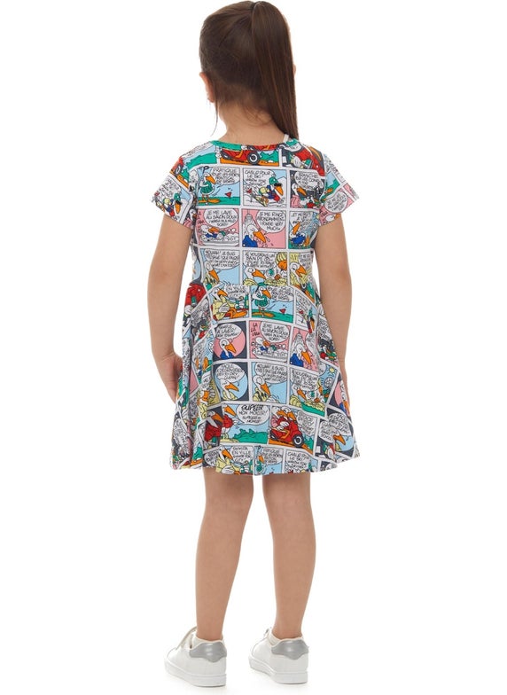 Lovetti Girl's Cartoon Network Pattern Short Sleeve Flared Skirt Dress  - Image 2